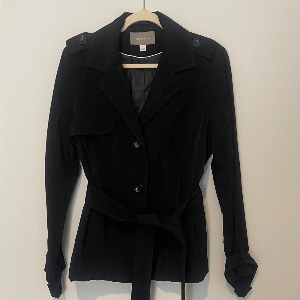 Croft & Barrow Black Trench Coat for Women